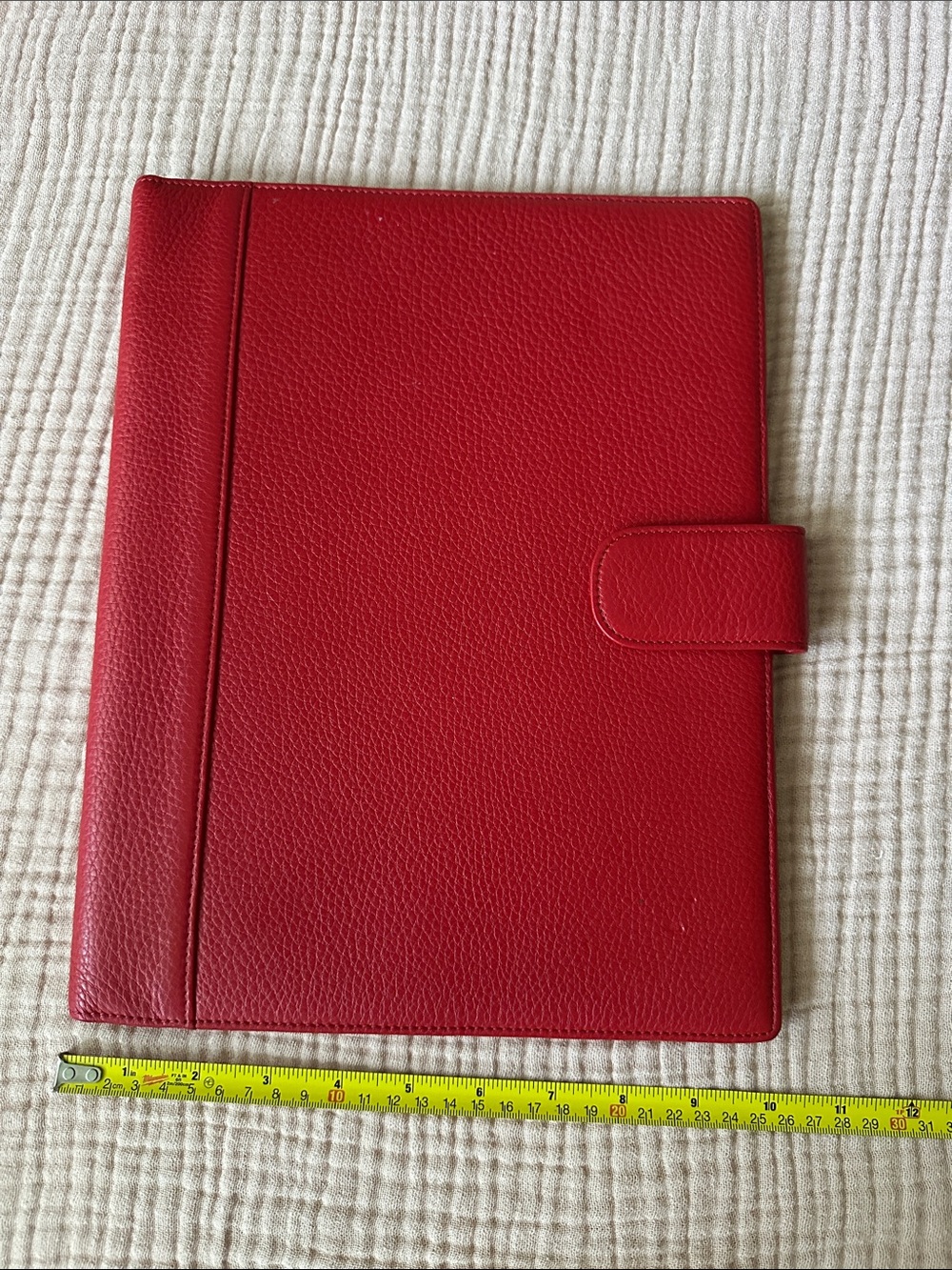 Leatherology Red Leather Folio Case with Magnetic Closure